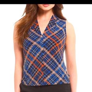 Calvin Klein suit Dress Blouse NWT small Plaid